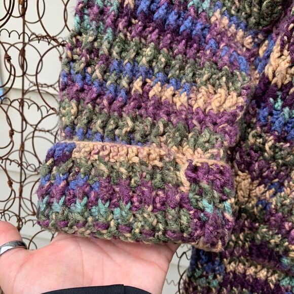 Vintage handmade oversize knit cardigan sweater cozy - Picture 6 of 7